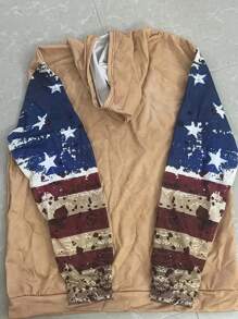 Áo hoodie họa tiết hươu thường ngày cho nam - Áo nỉ dài tay có dây rút có túi Kangaroo, vải co giãn nhẹ, có thể giặt bằng máy - Hoàn hảo cho các hoạt động ngoài trời - màu đen - Xem 2