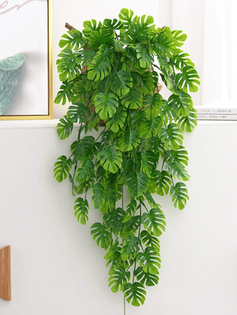 8/4/1件人造植物，龟背叶壁挂，假塑料藤蔓，婚礼装饰DIY花环材料，新娘花束装饰配件，婚车装饰，拱门装饰，家居，餐厅，卧室，花瓶装饰，生日派对装饰材料，新年礼物，假植物，秋季装饰，房间，书桌，花园装饰，房间装饰用品