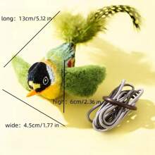 无法移动，只会发出声音，鸟形发声玩具，缓解无聊，宠物猫玩具