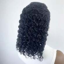 Tóc giả uốn xoăn tự nhiên 13X4, tóc giả ren phía trước, tóc giả làm từ tóc thật Remy mật độ 150% - Kiểu cơ bản, phù hợp với mọi người dùng, kích thước 10-16 inch - Natural Black - Xem 5