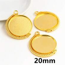 4 pièces Base de pendentif en rotation à double face compatible avec des cabochons ronds de 20/25/30 mm. Accessoires pour la conception de bijoux DIY.