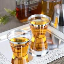 Vasos de plástico redondos transparentes reutilizables, copas de vino de cristal libres de plomo para fiestas familiares al aire libre, reuniones en bares, beber agua, licor, whisky, menaje de bebidas del hogar - Multicolor - Ver 6