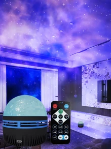 USB Powered RGB Water Wave Ripple Projection Lamp, Starry Galaxy Aurora Decorative Lighting With Remote Control For Bedroom Bedside Night Light - Multicolor - View 4