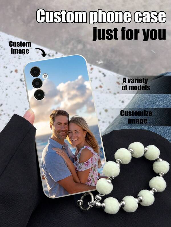 Capa de celular personalizável em TPU branco com alça de pulso em pelo branco, compatível com Apple/Capas de celular combinando/Capas de celular com cordão/Capas de celular com alça de pulso/Capas de celular divertidas/Celulares Android///OPPO/Galaxy A51 4G/Galaxy A52/A52s 5G/Galaxy S23 Ultra/Galaxy A13 4G/Galaxy A12/Galaxy S22 Ultra/OPPO A54/Galaxy A54/ 14 Pro Max/Galaxy A14/Galaxy A32 4G, Capas de celular personalizadas, Outono elegante, Celulares e acessórios, Escolhas da estação, Capa de celular 2025
