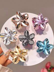 6 pièces Pinces à cheveux à fleurs petites en acrylique effet métal pour femmes, simples et élégantes, barrettes polyvalentes pour les franges, convient pour un port quotidien, look mode doux et frais pour les vacances (sans emballage en carton, le carton est uniquement pour la séance photo) Clips à cheveux pour la Saint-Valentin, accessoires capillaires pour femmes, cadeau de la Saint-Valentin, clips à cheveux pour les vacances d'été, voyage, anniversaire - Multicolore - Voir 2