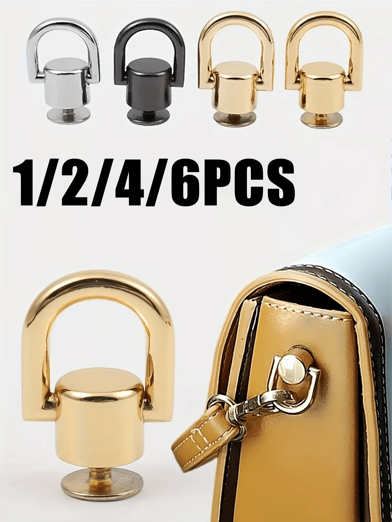 Phụ kiện túi xách tự làm, bộ khóa cài bằng hợp kim kẽm, thích hợp cho túi xách tay, phụ kiện tự làm có thể tháo rời kèm ốc vít, áp dụng cho túi xách và ốp điện thoại.