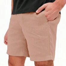 Kit 2 Premium Linen Shorts Luxury Men's Bermuda Shorts For Beach Fashion - 黑色 - 查看 5