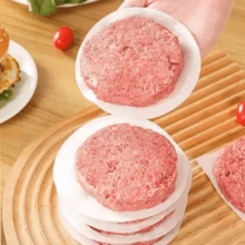 100/200 miếng bánh hamburger có giấy dầu silicon nướng hình tròn, giấy cách ly chống dính hình tròn màu trơn, thích hợp cho bánh thịt ép đông lạnh đơn - trắng - Xem 4