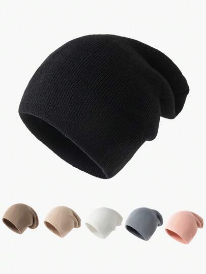 1pc Men's Solid Color Versatile Knit Beanie Hat, Suitable For Autumn/Winter Keeping Warm And Daily Wear Fall Outfit