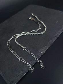 2pcs/Set Stainless Steel 18K Gold Plating Minimalist Chain Bracelet Set For Men, Fashion Simple Design, Suitable For Daily Wear, Party, Graduation, Valentine's Day, Father's Day Gift,Mom,Mother,Mother's Day,Gift