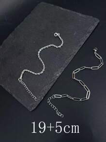 2pcs/Set Stainless Steel 18K Gold Plating Minimalist Chain Bracelet Set For Men, Fashion Simple Design, Suitable For Daily Wear, Party, Graduation, Valentine's Day, Father's Day Gift,Mom,Mother,Mother's Day,Gift