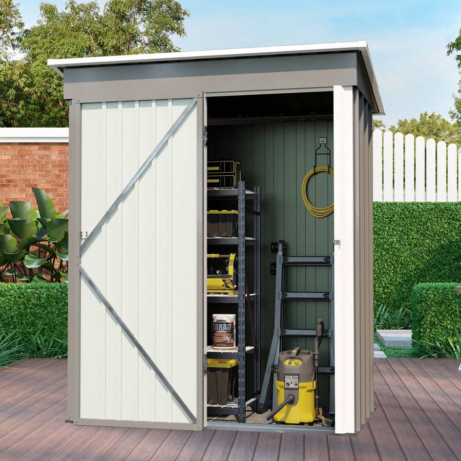 MONDAWE 5FT X 3FT Outdoor Storage Shed,Tool Shed With Sloping Roof And