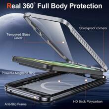 For Pixel 9 Pro XL Case, Pixel 9 Pro XL Case With [Built-In Screen Protector] Support MagSafe, Military Grade Shockproof Clear Back Magnetic Case For Pixel 9 Pro XL - Black For Halloween, Christmas, Birthday, New Year Gifts, Gifts For Friends - Black - View 2