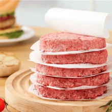 100/200 miếng bánh hamburger có giấy dầu silicon nướng hình tròn, giấy cách ly chống dính hình tròn màu trơn, thích hợp cho bánh thịt ép đông lạnh đơn - trắng - Xem 7