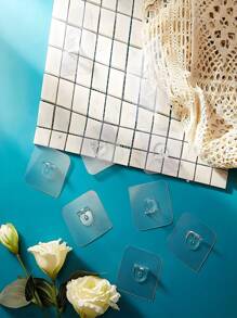 6pcs Shelf Support Peg, Clear Self Adhesive Shelves Clips For Kitchen Cabinet Book Shelves-Partition Bracket Holders Pin For Closet Clapboard Layer, Kitchen Accessories