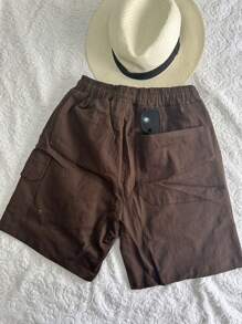 Cheap Comfortable Men's Shorts For You - Coffee Brown - View 2