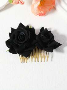 Flower Decor Hair Pin Boho Perfect Gift For Friends For Daily Use Valentine's Day Hair Combs Combs For Hair Side Comb