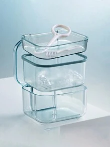 1 pieza Caja de almacenamiento de retenedor, estuche de plástico para limpieza y almacenamiento de dentaduras postizas para frenos, estuche portátil de retenedor para alineadores invisibles de Invisalign, caja de almacenamiento de dentaduras postizas, recipiente portátil para baño de dentaduras - Multicolor - Ver 7