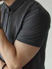 Basic UNISEX POLO Shirt For Men And Women - Dark Grey - View 2