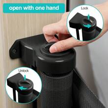 118 Inch Extra Wide Retractable Baby Gate,Mesh Large Baby Gate Or Mesh Pet Dog Gate, Opening Wide Extra Long Child Safety Gate For Indoor Baby Fence, Outdoor, Stairs, Deck - màu đen - Xem 7
