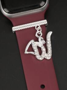 1 件原创设计闪亮银色 26 字母表带饰物，兼容 表带字母配件，兼容 Galaxy 表带饰物装饰，完美的生日礼物 - 個性字母-Silvery - 查看 16