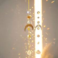 1入組天然水晶擺飾，月亮和星星，多彩人造水晶掛飾，適用於情人節牆壁，窗戶，室內裝飾 - PE0062 - 查看 15