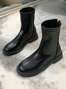 Soft Sole Boots For Women, 2024 Spring & Autumn New Network Boots, Short Tube Slim Boots, Retro Flat Boots