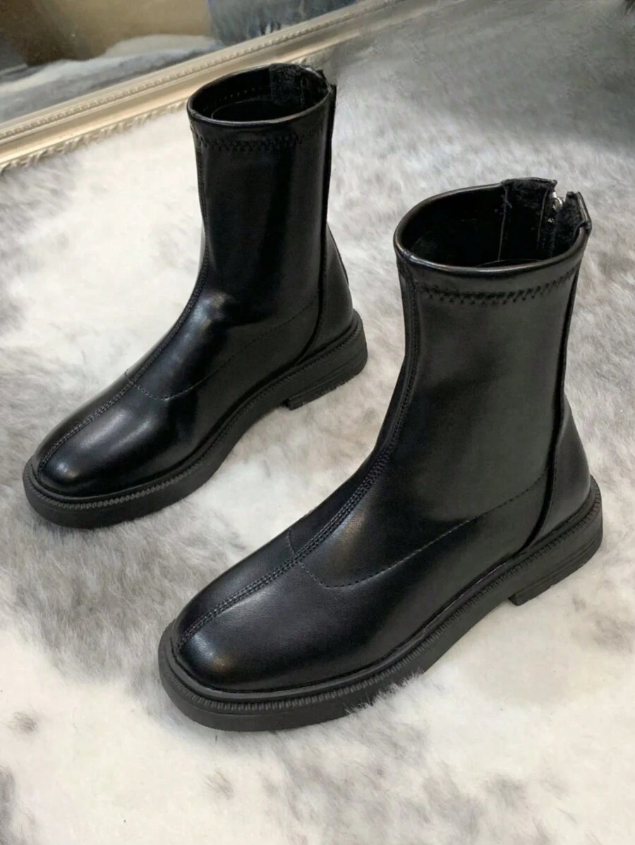 Soft Sole Boots For Women, 2024 Spring & Autumn New Network Boots, Short Tube Slim Boots, Retro Flat Boots