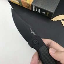 PROTECH Folding Mini Knife 154-CM Blade Outdoor Camping Hunting Pocket Tactical T6 Aluminum+Carbon Fiber Handle EDC Survival Tool Knives - Total length 21.7cm Blade length 9.2cm Handle length 12.3cm - View 3