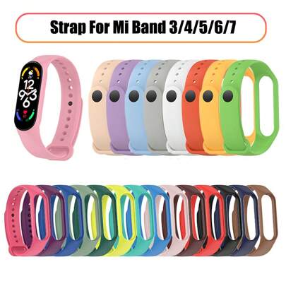 Dây đeo cho Xiao Mi Mi Band 6 5 4 3 7 Vòng đeo tay thể thao bằng silicon Dây đeo thay thế mềm mại cho Mi Band 7 5 4 Phụ kiện vòng đeo tay