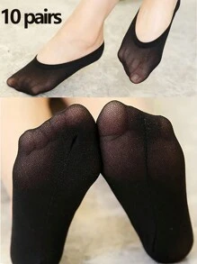 10 paires/5 paires en option Super fins chaussettes de sport semi-transparentes jetables pour la danse/la course, chaussettes courtes de style casual pour le printemps et l'été ; Nouveaux lots de 2 paquets de chaussettes de couleur unie pour chevilles en noir et blanc pour femmes, chaussettes basses respirantes et antidérapantes invisibles, chaussettes invisibles en mélange de nylon de petite taille, chaussettes courtes basses pour le printemps, l'été, l'automne et l'hiver, chaussettes bateau jetables