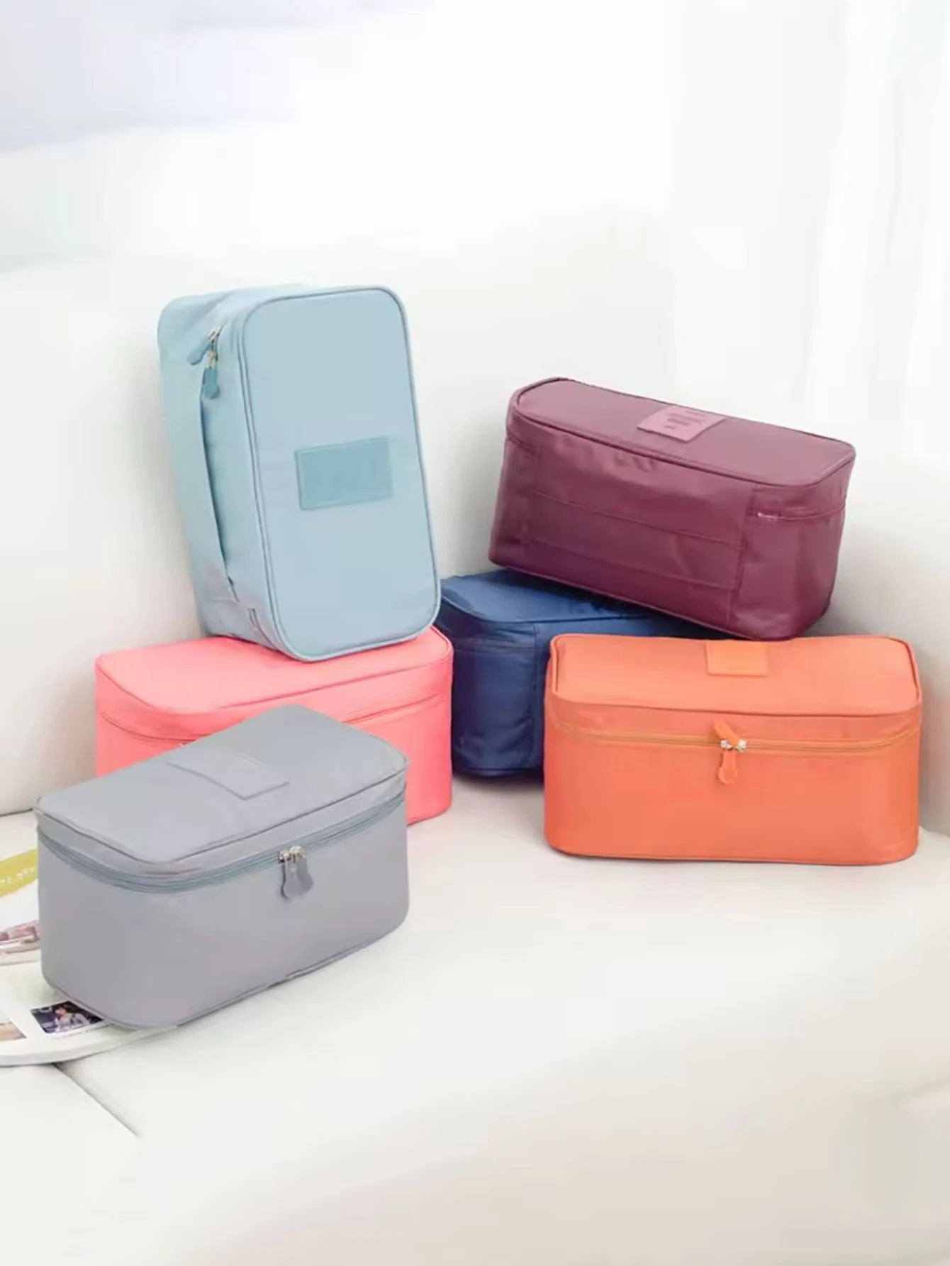 Compact, Lightweight Travel Organizer Bag Secure Zipper Pouch For