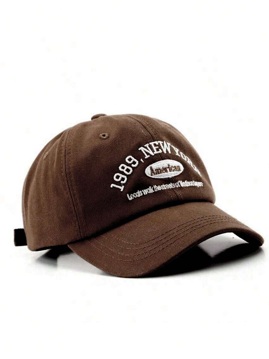 1 chiếc mũ bóng chày New York thêu Unisex, mũ bóng chày, mũ đen, mũ trắng, mũ chống nắng, mũ hip hop nhảy đường phố cho mùa xuân - Nhiều màu - Xem 1