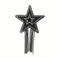1 件水钻流苏五角星形烫印徽章 DIY 服装、夹克、T 恤、贴纸、鞋子、帽子、装饰配件 - 彩色 - 查看 14