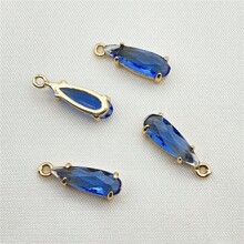 2/4/5/6/10pcs Metal Tin Plating Glass Teardrop Pendant, Chinese Style Hair Accessory, Tassel, Earrings, Headdress DIY Jewelry Findings