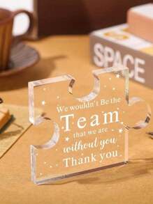 1 pieza Placa de acrílico con diseño de equipo, regalos de agradecimiento para líderes, jefes, regalos de pisapapeles para mujeres, recuerdo para jubilación de oficina, regalos del Día de Apreciación a los Empleados para miembros del equipo, decoración para fiesta de apreciación del equipo, decoración de mesa de oficina en el hogar, decoración para estantería