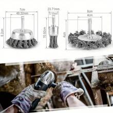 3xRotary Steel Wire Brush Drill Attachment Cup Wheel Set Tool Rust Removal Set - Variant1 - View 3