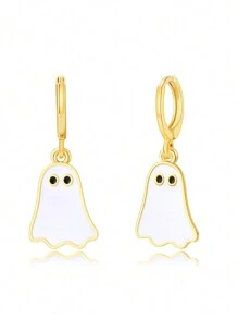 1 对金色幽灵形耳钉，可爱独特的女士珠宝，适合万圣节、礼物、日常佩戴 - A - 查看 6