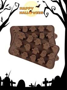 1pc /Christmas Ghost Face Fruit Ice Pudding Candy DIY Silicone Chocolate Mold Cake Mold - Multicolor - View 11