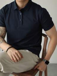 Camiseta POLO Básica de Verão com Gola Clássica e Manga Curta Confortável Respirável Slim Premium Algodão Casual Primavera Masculina