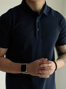 Basic UNISEX POLO Shirt For Men And Women - Màu xanh hải quân - Xem 2