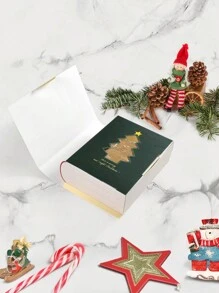 10 件/5 件/1 件书形圣诞礼品盒，书形圣诞派对礼品盒，儿童和家庭礼物包装 - 聖誕節書本造型禮品盒 - 查看 3