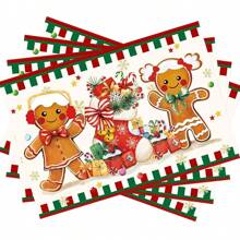 4/6 piezas Manteles individuales con temática navideña de Whoville, árbol de Navidad, manteles individuales de plástico en caja de regalo, manteles individuales para mesa con tema navideño para decoración de fiesta de Navidad en interiores y exteriores - Multicolor - Ver 16