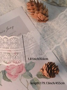 5 m/Rolle weiße Spitzenblumen-Borte für DIY-Bekleidung, Kopfbedeckungen, Dekorationsmaterialien - Weiss - Übersicht 8