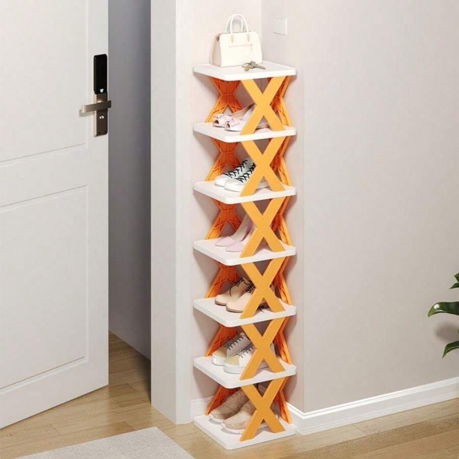 Foldable Compact Shoe Rack, Home Storage Space Saver, Narrow Entryway