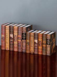 Set de 6 libros decorativos falsos con efecto bronceado estilo europeo, libros de simulación retro como accesorios fotográficos, mejor regalo para cajas y estantes