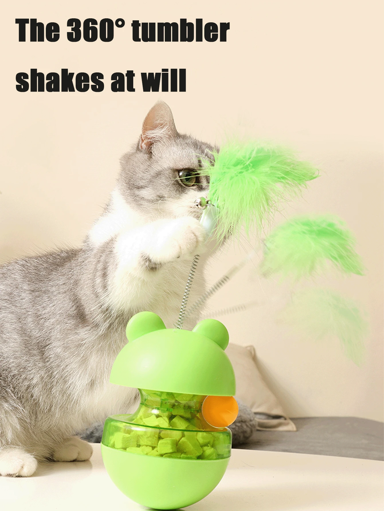 Roly Poly Interactive Pet Feeder Ball Teaser Wand Toys For Cats Cat Roly Poly Interactive Pet Feeder Ball Teaser Wand Toys For Cats Cat