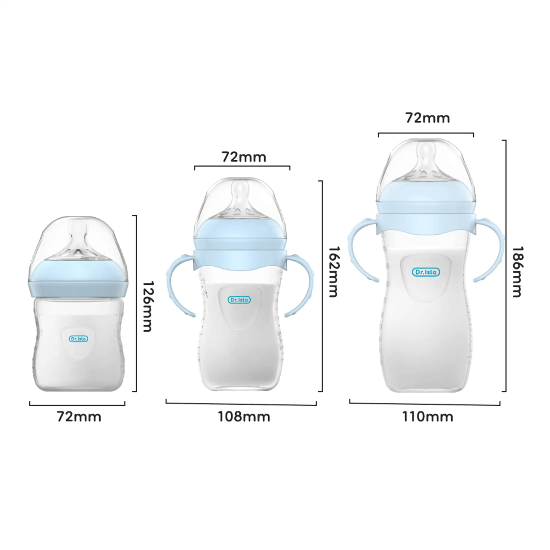 1 个 5.07 盎司/8.11 盎司/11.16 盎司硅胶婴儿奶瓶，新生儿 - 彩色 - 查看 3