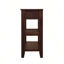 Console Sofa Table With 2 Storage Drawers And 2 Tiers Shelves, Mid-Century Style 42'' Solid Wood Buffet Sideboard For Living Room Furniture Kitchen Dining Room Entryway Hallway, Espresso - 濃縮咖啡+松樹如圖 - 查看 2