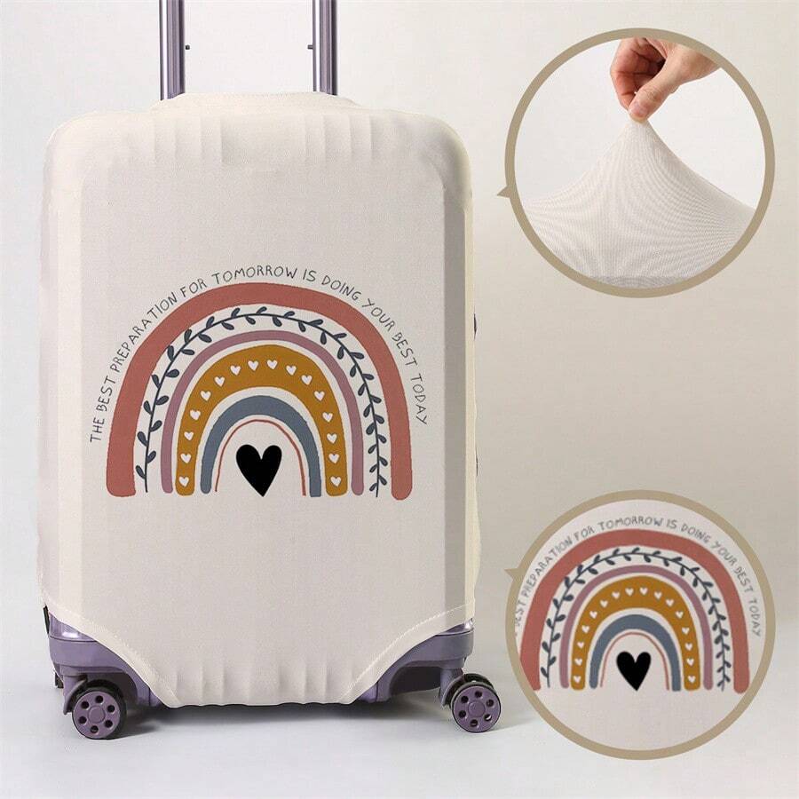 Fits 18-32 Inch Suitcases Dust Cover, Rainbow Patterns Print Luggage Cover. Stretchable, Scratch-Proof & Dustproof, Stylish Decoration For Luggage. - Multicolor - View 1